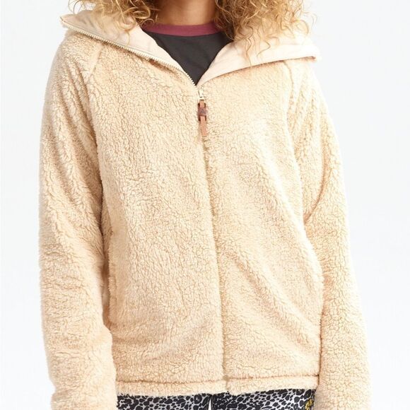 Burton Lynx Cream Hooded Zip Up Fleece| Size M - Picture 1 of 9